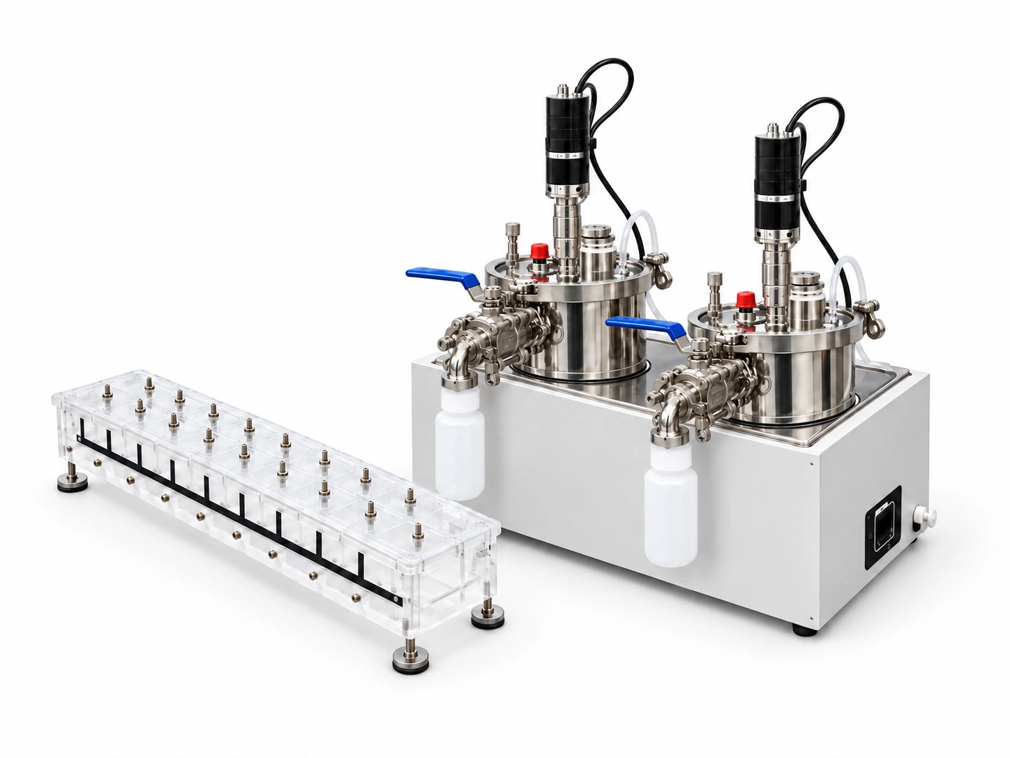 The Pegasus two-reactor high-solids system beside the multi-channel gas flow meter